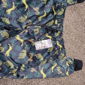 Ed Hardy Black Joggers with Vibrant Tiger and Leaf Design